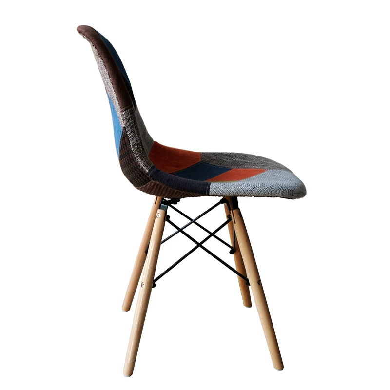 modern fabric patchwork sofa chair with armrest