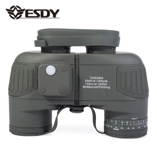 Тактический бинокль 10x50 с подсветкой, с дальномером и компасом