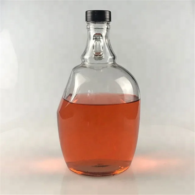 
1.5L clear glass beer growler empty wine Growler Bottle 