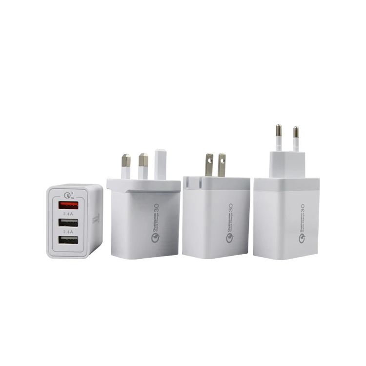 
US EU UK AU plug for 8 pin QC3.0 usb fast travel charger 1port 2 port 3 port wall charger universal 