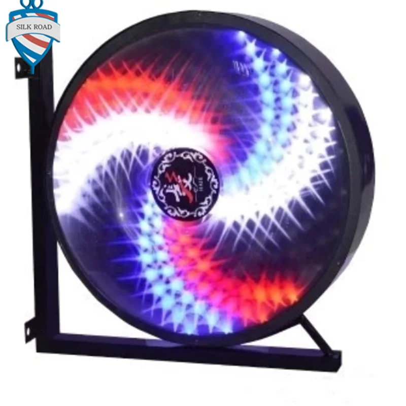 New style Best seller rotating barber shop pole round colorful  lighting lamp