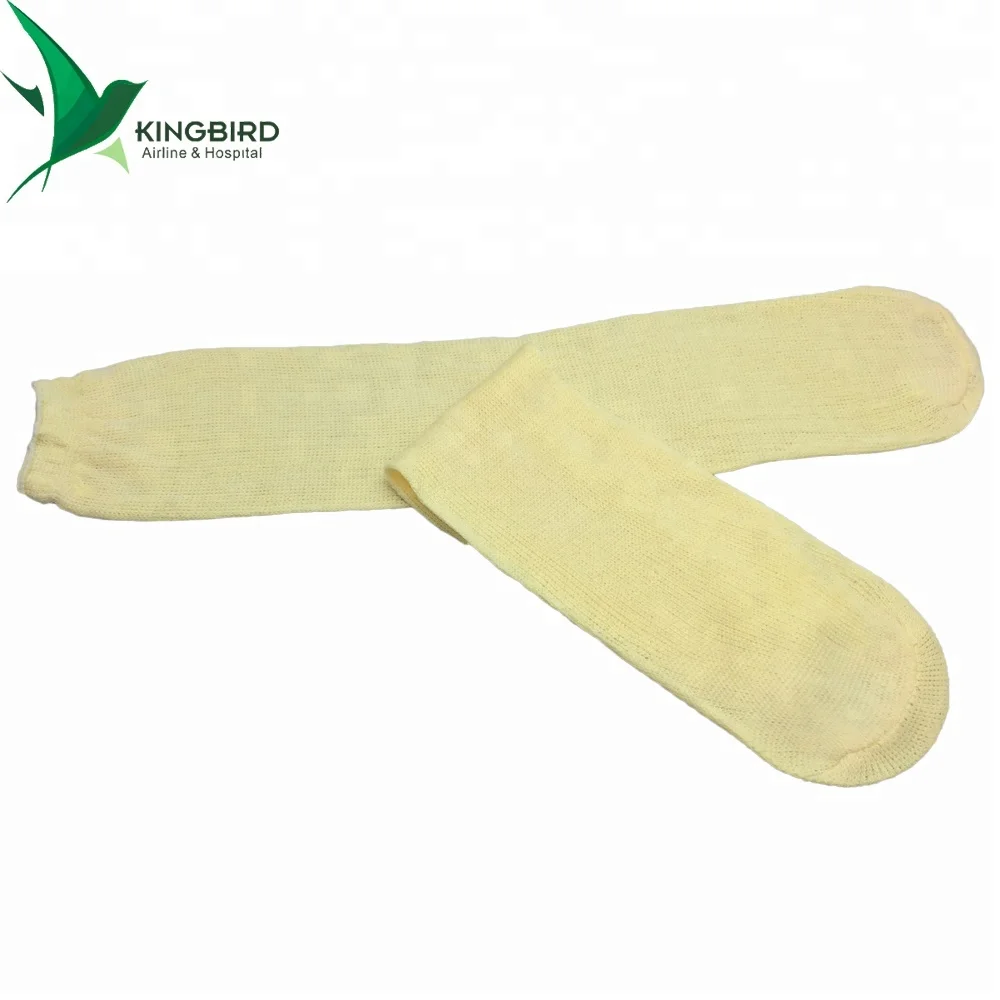 20-30g Disposable Airline Sleeping Tube Sock Long Plain Socks for Airplane
