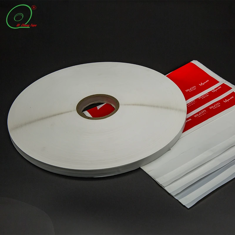 Courier Tape for Envelop Bags 2021 Hot Sale Glassine Paper Rubber QC Double Sided Hot Melt Antistatic Offer Printing Free White