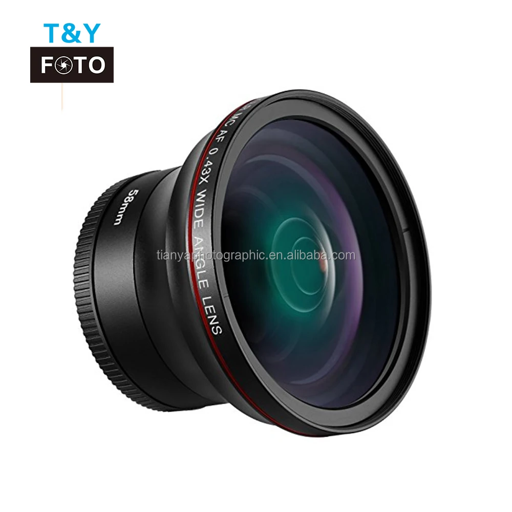 No Distortion 58mm 0.43X HD Wide Angle Macro Lens for Canon EOS Rebel DSLR Cameras