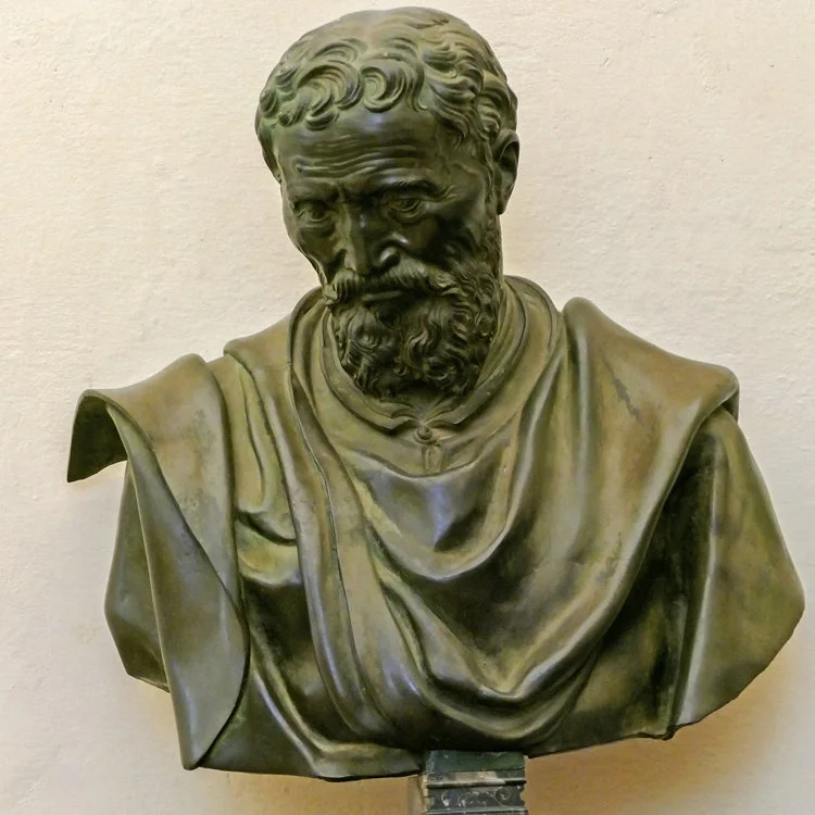 Reproduction Antique Garden Famous Classical Bronze Bust Man Sculpture by Michelangelo