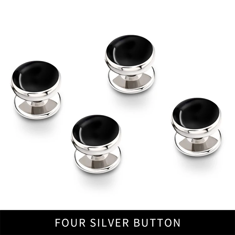 Новые деловые мужские круглые черные агатовые запонки оптом