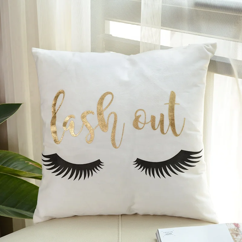 China Printed Velvet Office Sofa Gold Leaf Decorative Cushion Covers