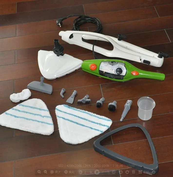 Mop X10 Steamer Cleaner Mop swivel head hard As Seen on TV Green (Mop X10 10-in-1)