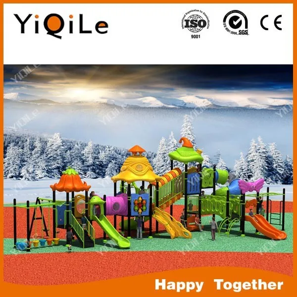 5m long plastic outdoor playground equipment with spiral slide