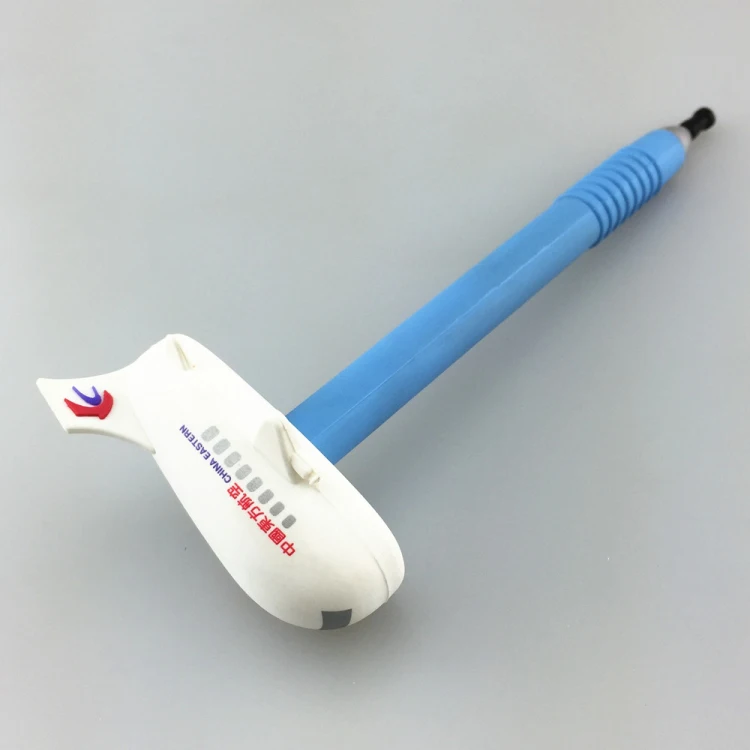 Promotional custom design PVC plastic 3D airplane ballpoint pen