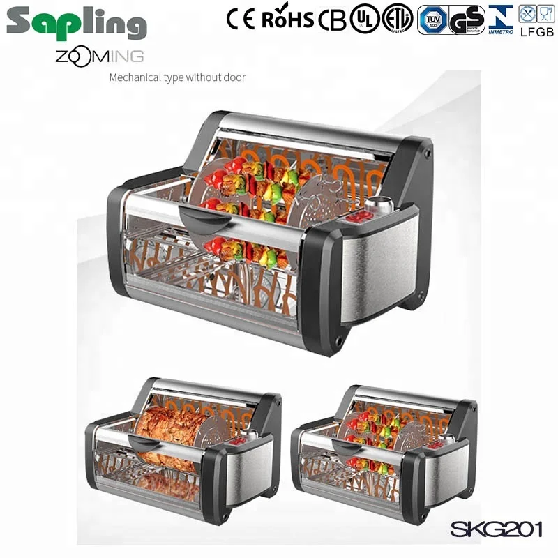 1200 Вт нержавеющая сталь большой с окошком, которое минимизируется в маленькое рабочее окошко, после закрытия механический/цифровая контрольная панель многофункциональная бездымного барбекю гриль печь машина