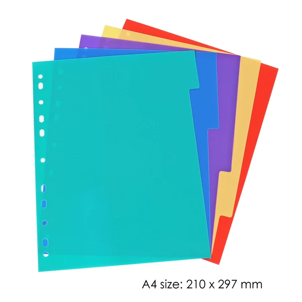 Hot Sale PP A4 Assorted Color Index Divider