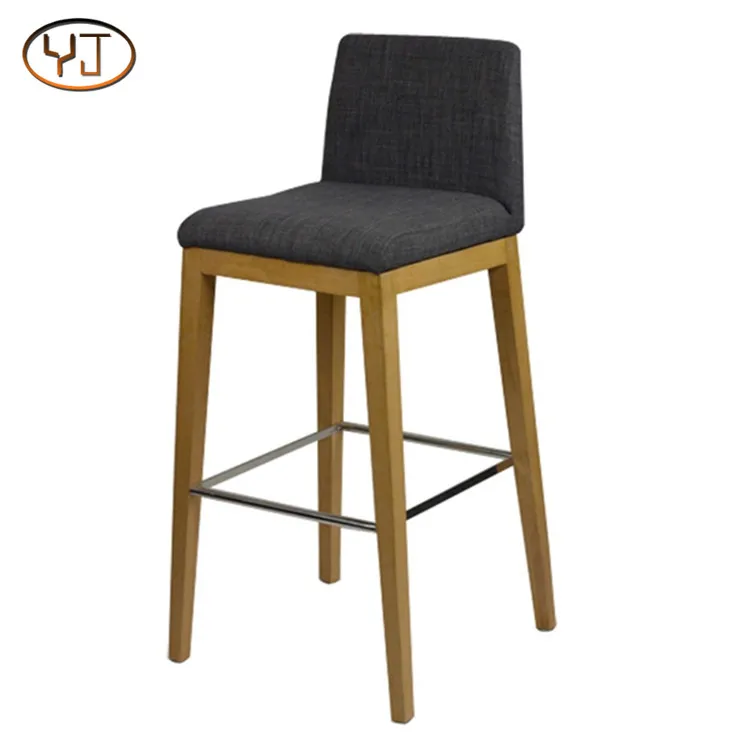 Indoor Fabric Bar Stool Wooden