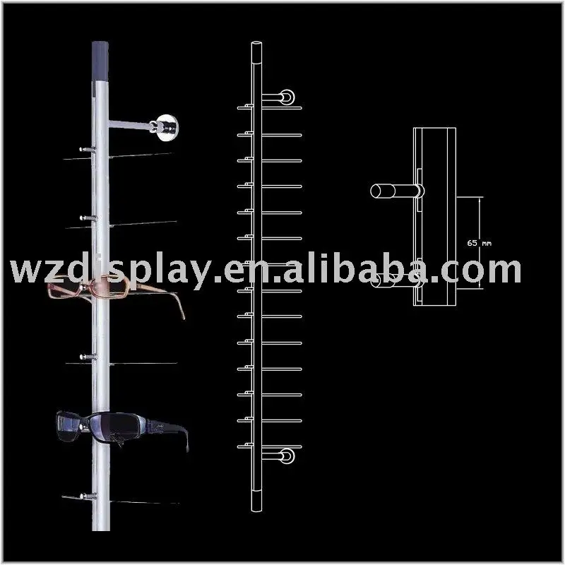 
wall mounted sunglasses display bar 