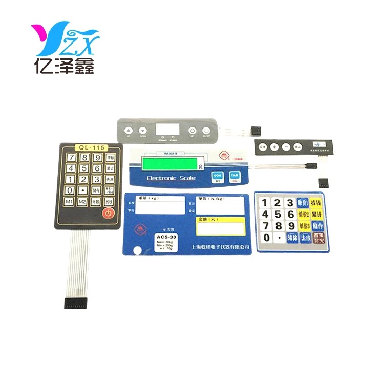 Factory directly made Update  design customized membrane switch keypad flexible printed circuit boards for Electronic scale