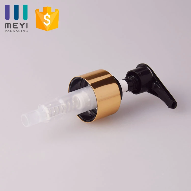 28/410 Aluminum shiny gold cosmetic soap dispenser pump penis pump lotion