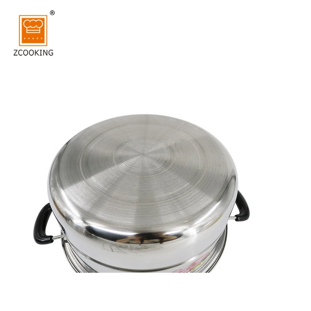 Flower Cooking Pot Set 4layer Stainless Steel 30cm Cookware Sets Mirror Polishing Inside & Outside Single Bottom Visible Lid
