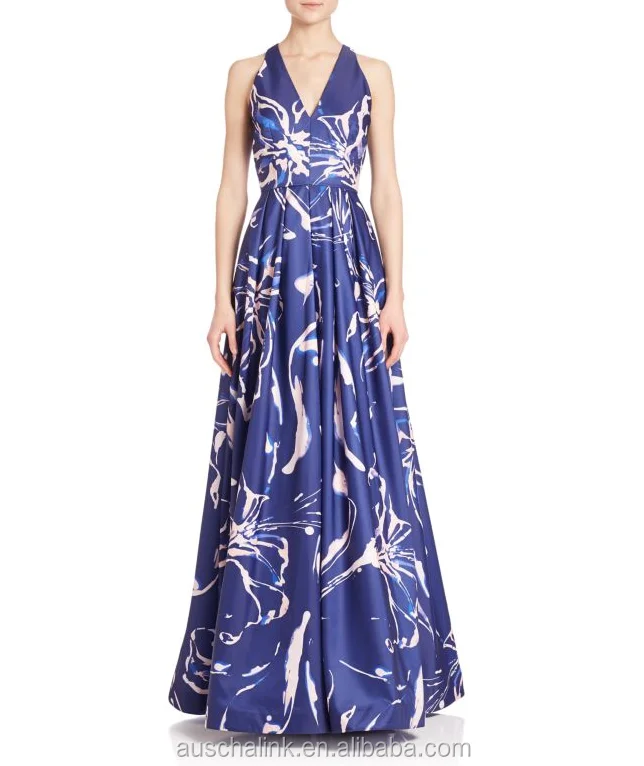 Новейшее женское бальное платье с принтом в индийском стиле