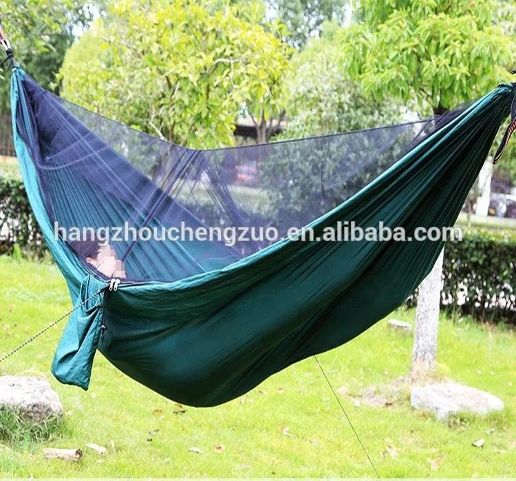 Горячая продажа анти москитный сетчатый гамак, CZD-037 двойной человек гамак с москитной сеткой, Парашютная ткань двойной гамак палатка