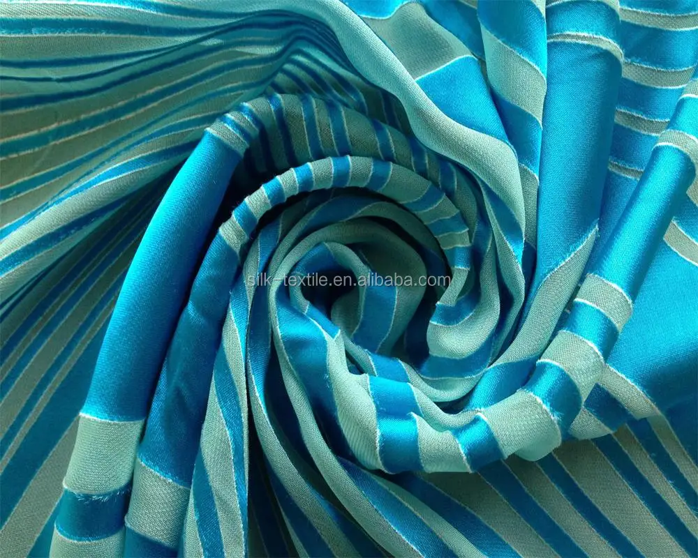 
dyed and Burn out silk rayon satin fabric 