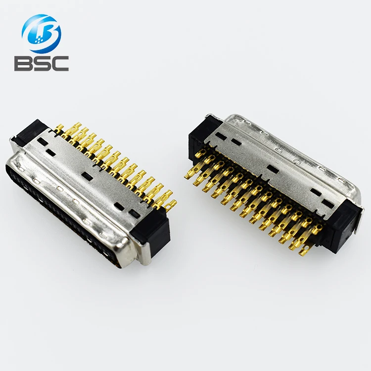 Factory direct 3M HPCN 3U' Gold SCSI Male head Connector 50P 50Core 20P 26P 50P Solder type