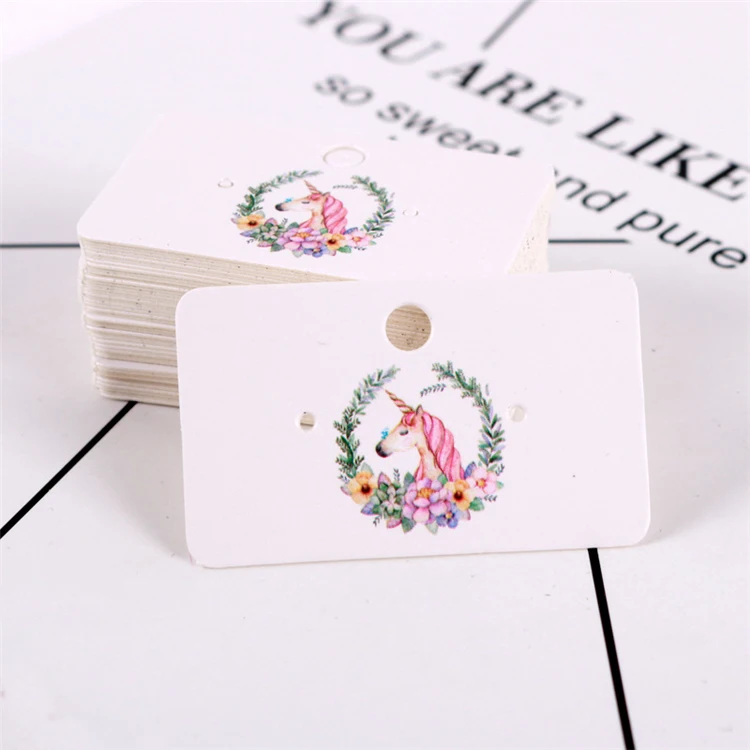10Pcs/Bag Custom printed embossed paper necklace earring jewelry display cards for jewellery packing