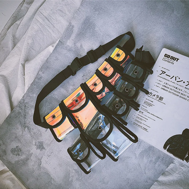 
fashion streetwear functional tactical cross shoulder bags hip hop chest rig waist bag 