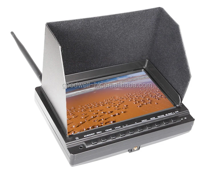 1000 cd/m2 High Brightness 7 Inch FPV Monitor built in DVR and Battery