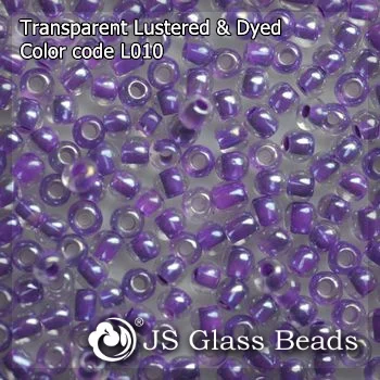 High Quality Fashion JS Glass Seed Beads - L010# Lustered Dyed Purple Transparent Rocailles Beads For Garment & Jewelry