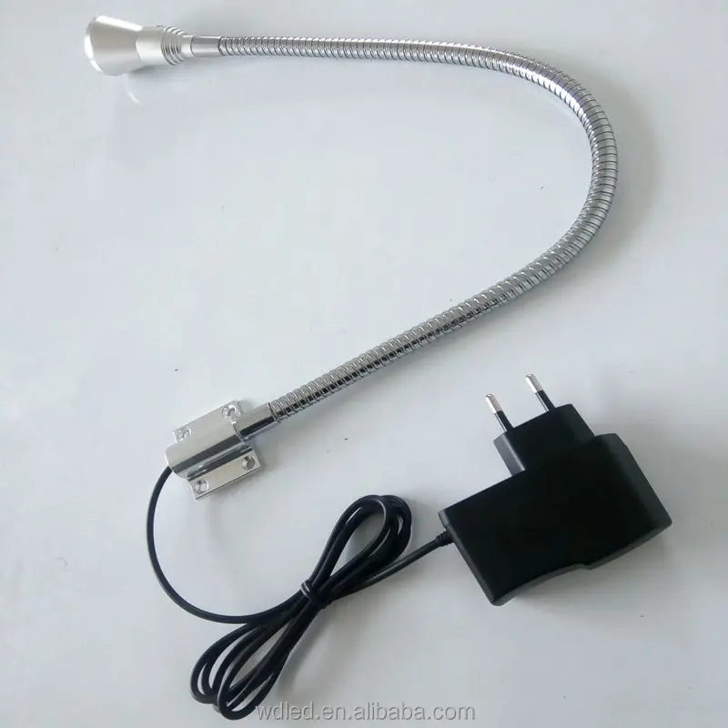 3W HOTEL ROOM BEDSIDE WALL FLEXIBLE GOOSENECK LED READING LIGHT