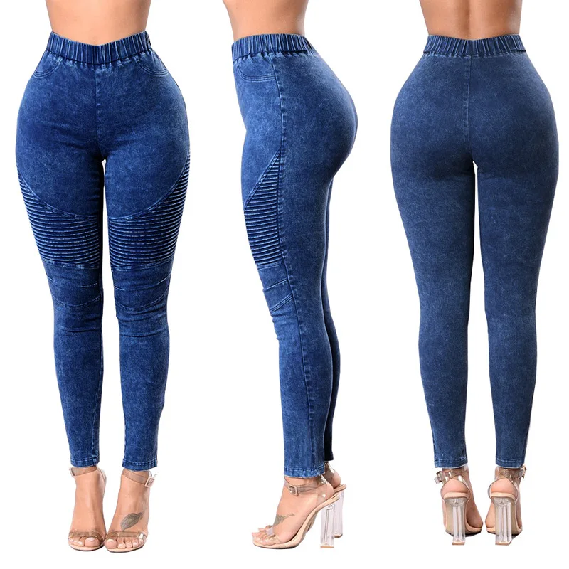 
KEYIDI OEM casual high waist elastic hip women wholesale jeans 