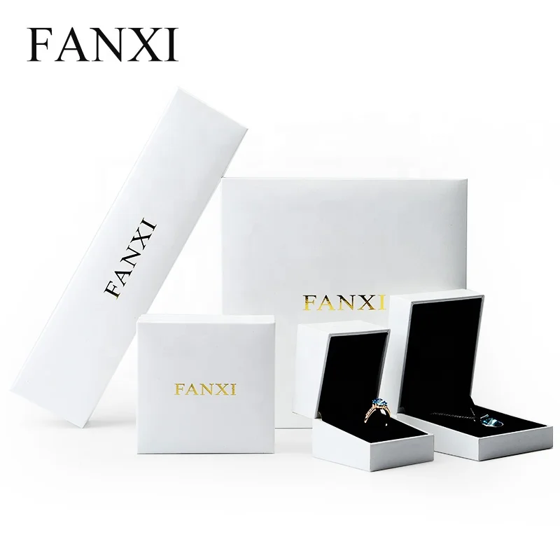 FANXI Manufacturer Custom Jewelry box white Necklace Earrings Ring Jewelry Packaging box Storage Jewelry Box