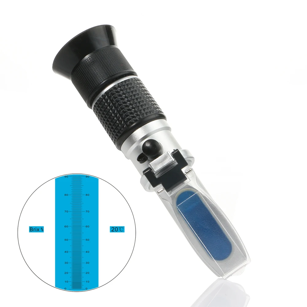 Fruit Sugar Meter Refractometer 0-90% Brix RHB-90ATC Handheld Brewing Auto Refractometer Fruit Sauce Meter Sugar Refractomer