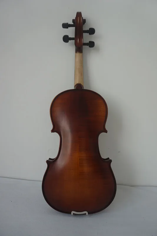 
Wholesale 4/4 solid flame maple dark matte red brown professional violin made in China 