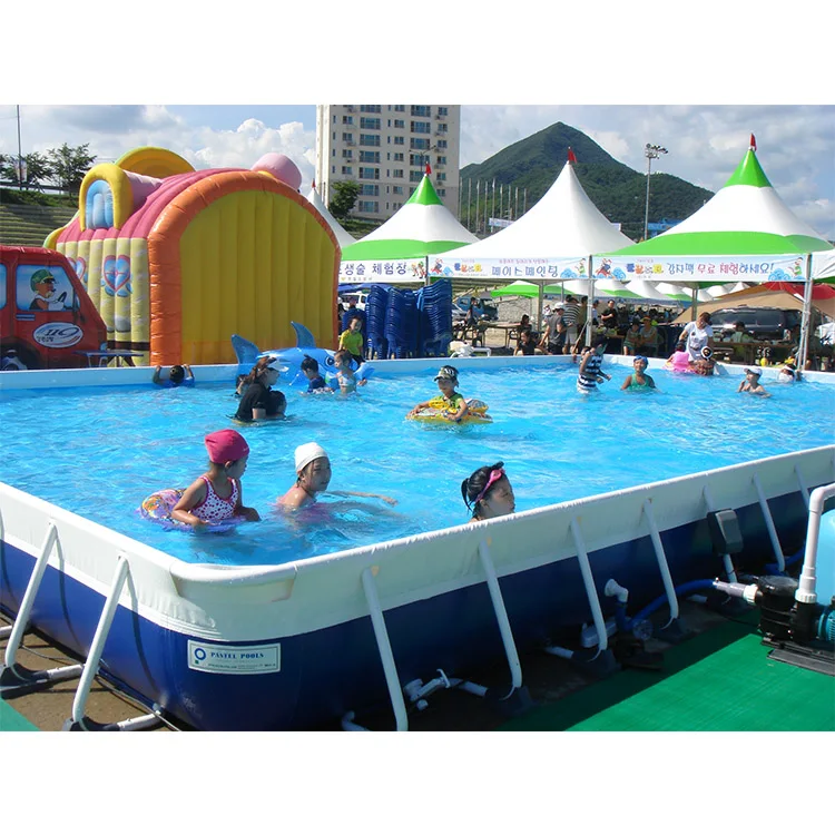Cheap Inflatable Moving Water Park Metal Frame Pool Steel Frame Swimming Pool For Sale