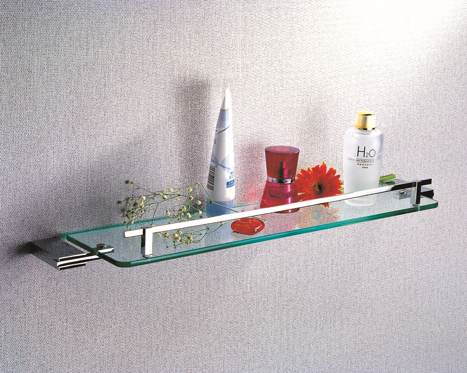 Model OL-5710 Wall mounted glass support bathroom corner shelf