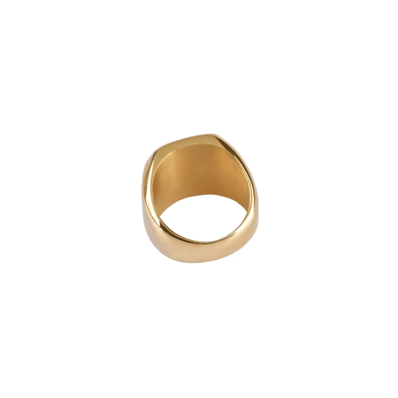 Wholesale Custom High Polished Gold Plated Blank Signet Men Ring
