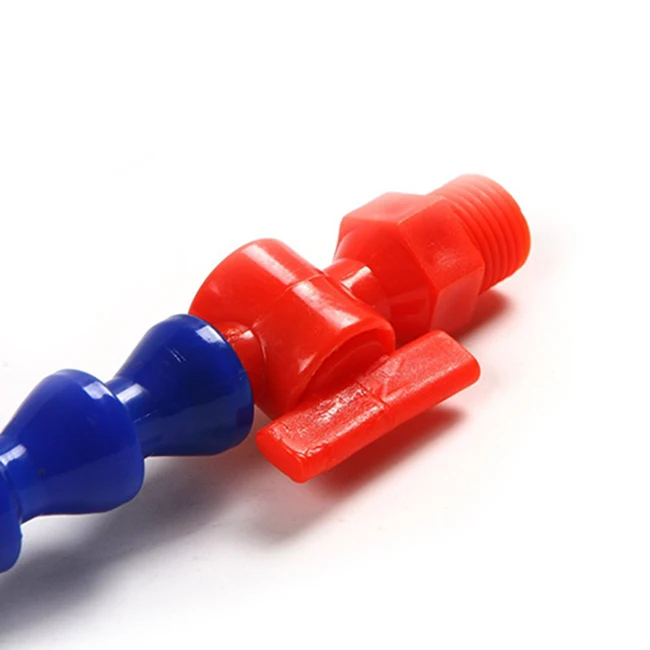 Round Nozzle 1/4PT Flexible Oil Coolant Pipe Hose Blue Color