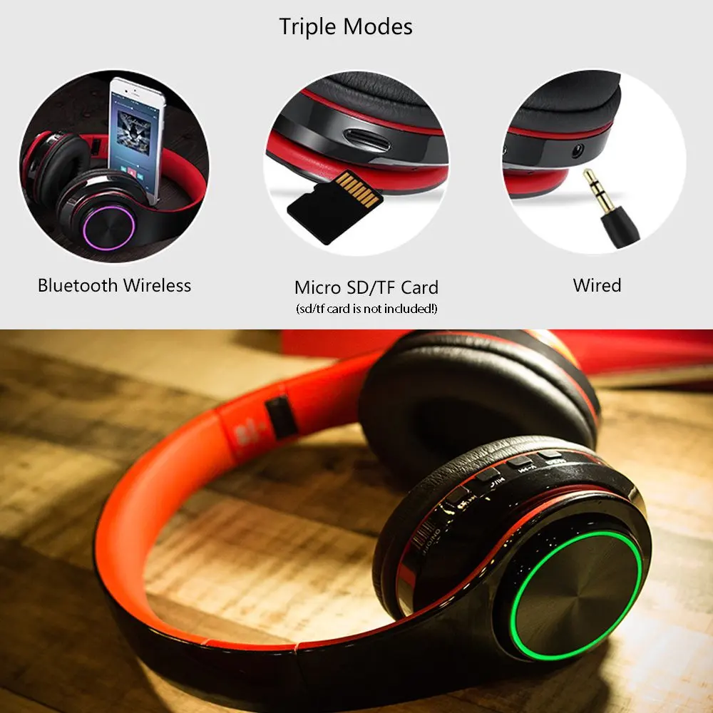 
Wholesale Wireless headband headset Foldable sports bluetooth headphone for mobile phone 