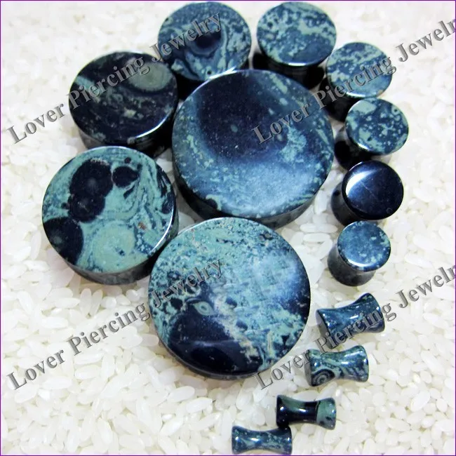[SE-S418] Saddle Plugs Apophylite Natural Stone Ear Gauges Tunnels Double Flared Plugs