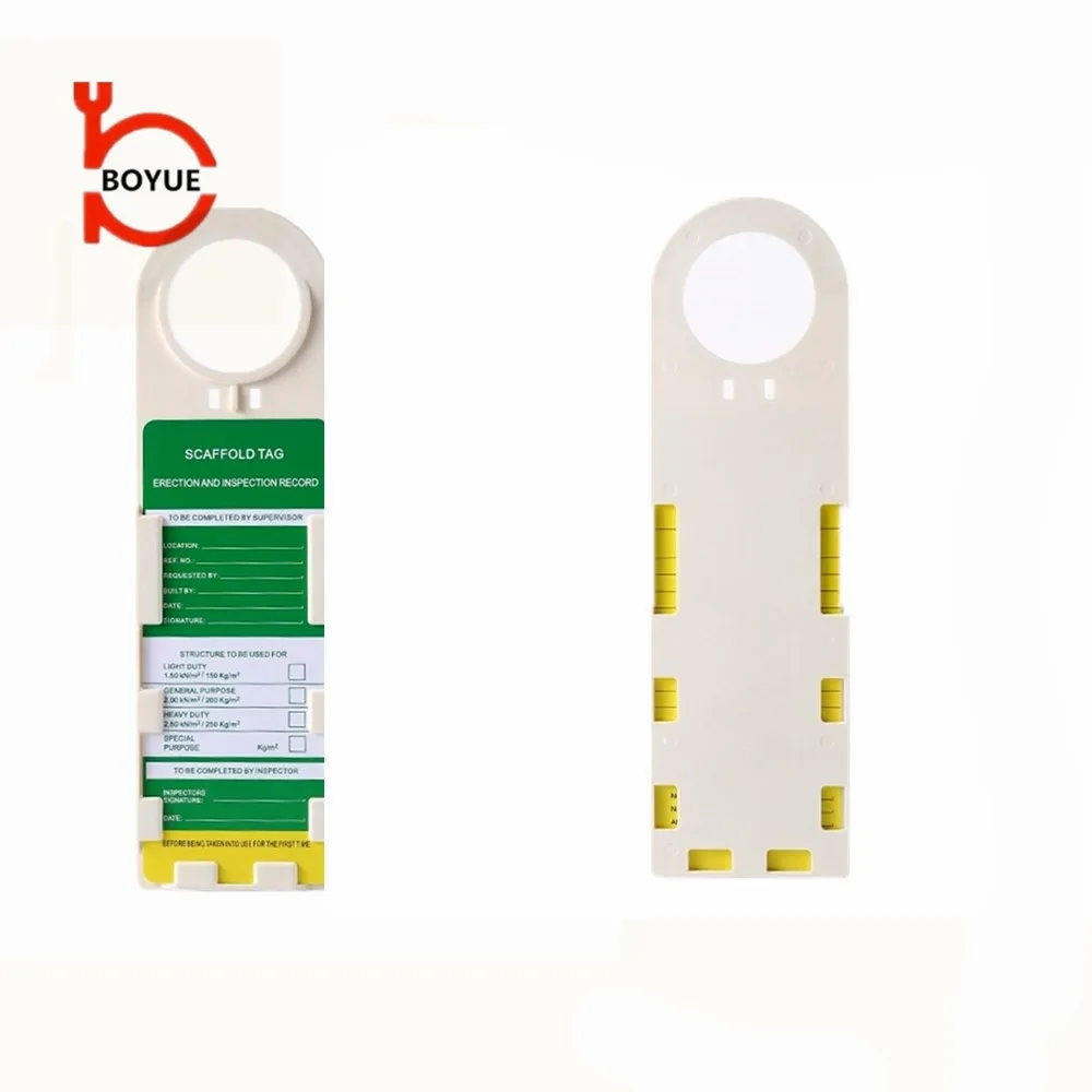 BOYUE high quality plastic scaffolding parts safety lockout tagout  inspection scaffold tag holder
