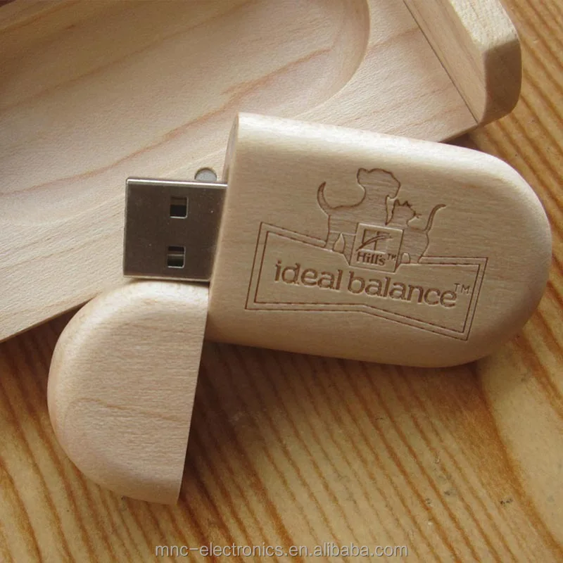 Green ecological promotional gift custom laser etching branded 4GB wooden usb flash with gift box