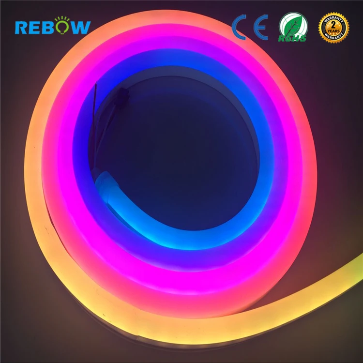 Silicon ip68 waterproof dream color flex strip 24V 60 pixel ws2812 ws2811 dmx rgb led neon flex