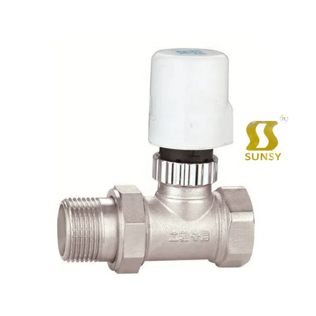 SS7010 yuhuan factory BSP NPT Brass manual thermostatic temperature control angle  straight type  valve