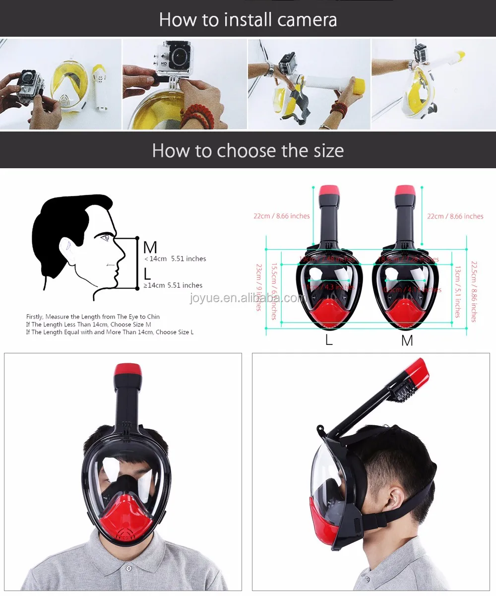China Water sports scuba diving set 180 degree full face snorkel mask