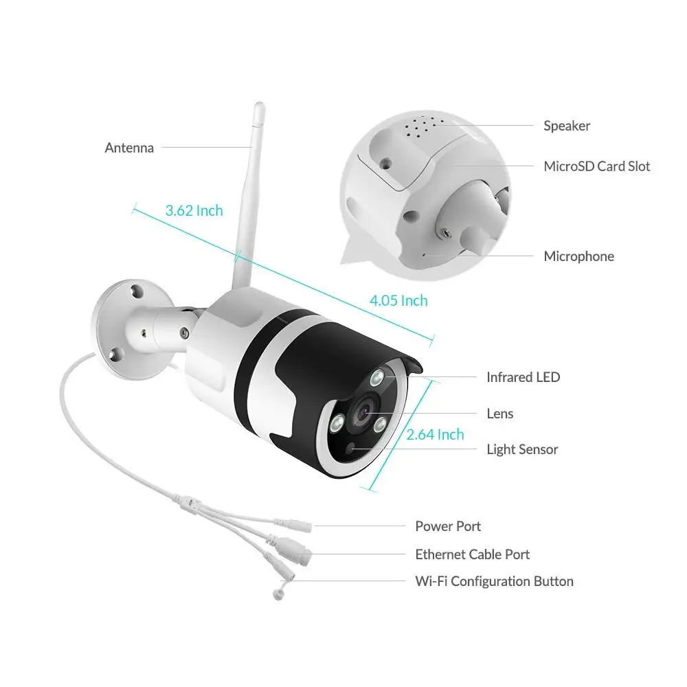 Sunivision Outdoor Security Camera, 1080P Vigil Two-Way Audio home Camera, IP66 Waterproof Surveillance Camera with FHD Night Vision