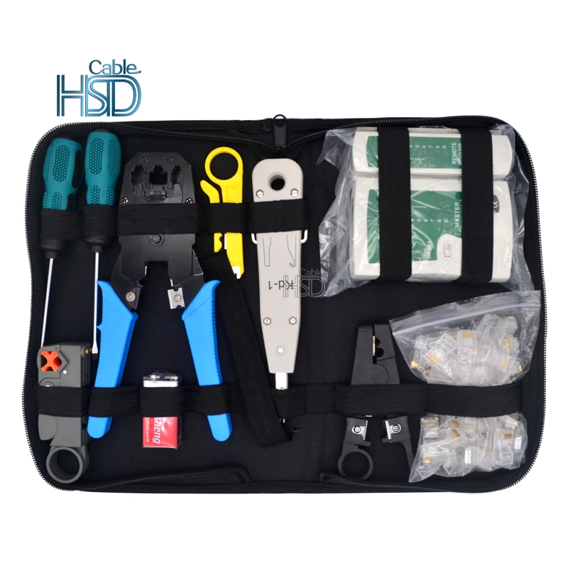 Professional Network Crimp Tool Connector Kit Die Antsig F Rj45 Ethernet Cable Crimping crimp tool rj45 Kit Set Price 10 In 1
