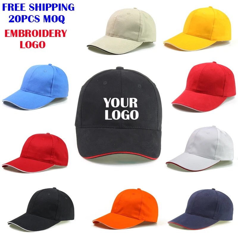 Print and hang tags embroidery logo 20 pcs order quantity custom baseball cap
