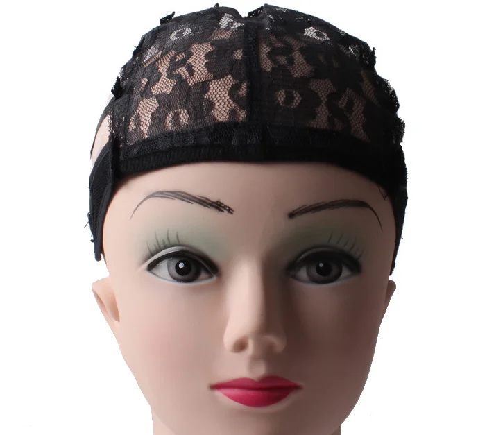 Base Black elastic mesh Wig Cap For Making Wigs Stretch Adjustable with elastic Straps Wig weave Caps