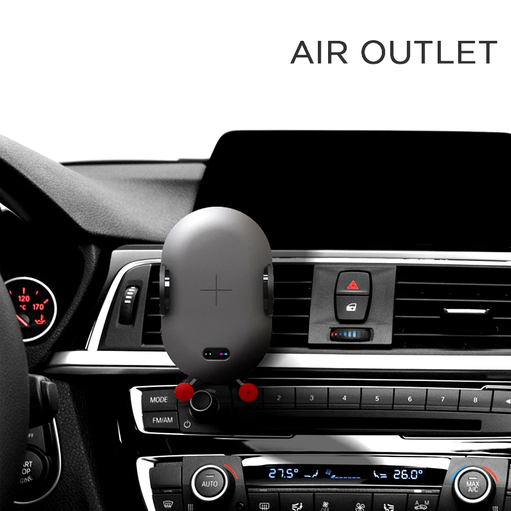 
2 In 1 Car Phone Holder With Wireless Charge, High Quality Plastic Phone Holder 